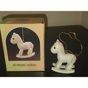 Enesco Precious Moments Rocking Horse Ornament 102474 Vintage Porcelain